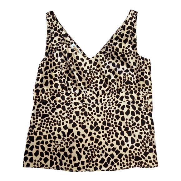 Vintage Y2K Talbots Silk Leopard Babydoll Top Mob Wife Glam Animal Print 12 - Picture 2 of 10
